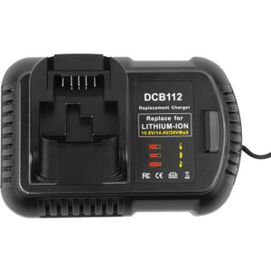 Fast Battery Charger DCB112 for Dewalt 10.8V 14.4 V 20V 60V Lithium-ion Battery DCB101 DCB105 DCB115 DCB107, Fit DCB120 DCB127 DCB206 DCB205 DCB204 (Single)