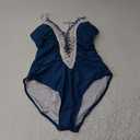 BMJL Women's Sexy One Piece Swimsuit Ruched Tummy Control Bathing Suit Plunge Color Block Swimwear Large