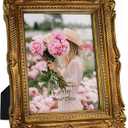PHAREGE 8x10 Vintage Bronze Picture Frame, Ornate Antique Picture Frame for 8 by 10 Wedding Photo, Photo Frame Displays Horizontally or Vertically On Tabletop
