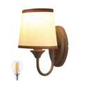 Maichis 12V LED RV Wall Sconce with On/Off Switch (LED Bulb Included), Decorative Fabric Light Fixture with 1 Bulb, 12Volts Interior Light for RV, Motorhome, Camper, Boatm Bronze