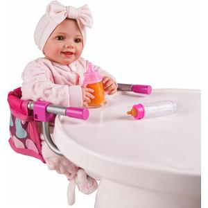BABESIDE Baby Doll High Chair for 12–20 Inch Dolls, Foldable Table Seat Doll Furniture, Portable Feeding Chair Accessories for Reborn Dolls and Toys, Pretend Play Accessory for Girls and Boys Age 3+