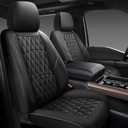 NS YOLO Leather Car Seat Covers, Universal Fit for Most Cars, SUVs and Sedans, Waterproof Luxury Leatherette Cushions, 5 Seats Protectors, Black, Full Set-5 Seats (Front and Rear)