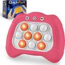 Pop Fidgets Game Toys,Handheld Game for Kids 6-8,Quick Push Game,Bubble Stress Pop Light Up Game Birthday Gifts for Boys Girls Teens Dark Pink