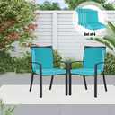 Outdoor Patio Chair Cushions Set of 4, Water Resistant Square Seat Cushions with Ties, 20"x17" All Weather Seating Cushions for Outdoor Furniture, 20 X35.82inch