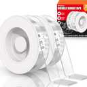 Wotec 2 Pack Extra Large Double Sided Tape Heavy Duty Removable 1.18 Inch x 160 Inch, Clear & Tough Nano Tape, Multipurpose Mounting Tape Picture Hanging Strips Adhesive for Poster Carpet