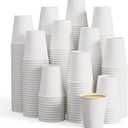 LITOPAK 400 Pack 8 oz Disposable Paper Coffee Cups, White Paper Hot Coffee Cups for Party, Picnic, Travel, and Events