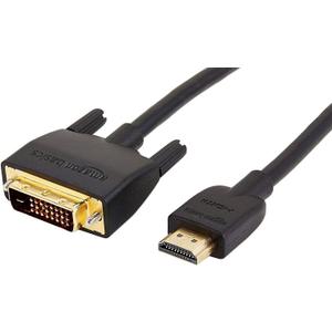 Amazon Basics HDMI-A to DVI (Male) Adapter Cable, Bi-Directional 1080P, Gold-Plated, 6 ft/1.8 m, Single Pack for Television, Black