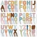 18 Sheets Large Letter Stickers 2.5 Inch Alphabet Letter Stickers Self Adhesive Stickers for Bulletin Board Classroom Window Door Decor(Simple Style,Boho Colors)
