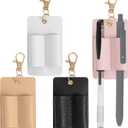 2 x 3 Pcs Pen Holder for Lanyard, Pen Holder for Badge Reel with Badge Attachment, Double Hole Design for Secure & Durable Use (Black, White, Pink)