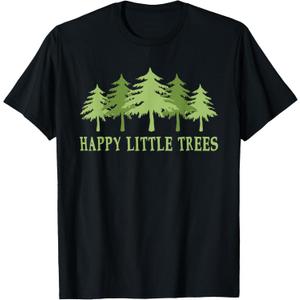 Funny Happy Little Trees T-Shirt Gifts Bob Style Camping T-Shirt XL