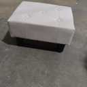 Poofzy Small Foot Stool Ottoman, Linen Ottoman Foot Rest with Legs, Rectangle Foot Rest for Couch, Footstools and Ottomans Small for Living Room and Entryway (Beige)