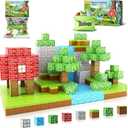 Magnetic Blocks-Build Mine Magnet World Edition, Magnetic Toys for Boys & Girls Age 3-4 4-5 6-8,STEM Montessori Sensory Toys for Toddlers Gifts for 3+ Years Old,48PCS Fidget 1" Cubes Construction Toy