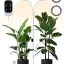 GLOWRIUM 48W LED Dual-Head Grow Light for Indoor Plants, 23.5-71" Adjustable Height, 3-Growing Full Spectrum for Tall Plant Light, 3/9/12/16H Timer, 6-Level Dimming, Ideal for Large Tall Plants