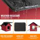 K&H Heated Cat House, Outdoor Kitty Shelter, Safety Listed, 20W, Red/Black