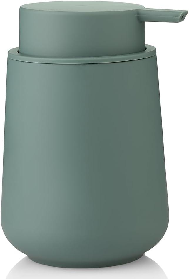 YAUKPH Sage Green Liquid Hand Soap Dispenser Plastic 11 oz - Modern Minimalist Style for Bathroom & Kitchen Countertop Refillable