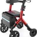 WALK MATE Rollator Walker for Seniors with Seat 5.3~7ft Tall