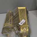 2 Pack Moroccan Lantern Lamp Decorative Candle Holders for Ramadan Decorations, Hanging, Outdoor Patio or Porch, Indoor Home DecorGold