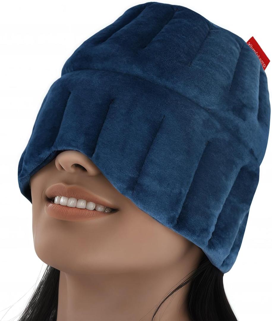Comfytemp Migraine Headache Relief Cap, Microwave Heating Pad Migraine Mask Heat Cap for Sinus Pressure, Tension Headache, Microwavable Warm Compress for Women Seniors