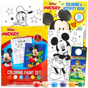 Disney Mickey Mouse Paint Posters Set - Bundle with Mickey Mouse Painting Activity Book with Coloring Pages, Stickers, and More | Mickey Mouse Coloring and Activities for Toddlers, Kids