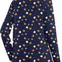 Bestbee Women's Long Sleeve Tunic Tops Pleated Button-Down Shirts 2024 Fall Tops V Neck Dressy Blouses Casual T-Shirts (Blue, XXL)