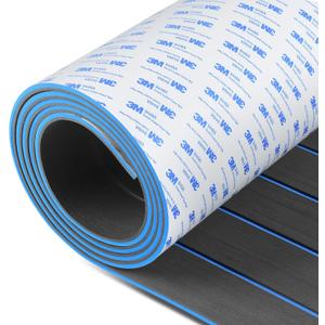 OCEANBROAD EVA Foam Boat Flooring with 3M Adhesive Backing Marine Self-Adhesive Decking 96''x45.6''/36''/28.8''/16.8'', 48''x16.8'' Faux Teak Sheet for Jon Boats Swim Platform Helm Pad RV Floor, 96''l X 28.8''w-19.2sqft