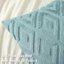 decorUhome Summer Couch Euro Sham Throw Pillow Covers 22x22 Set of 2, Decorative Soft Plush Faux Fur Wool Accent Pillow Covers for Modern Farmhouse Bed Sofa Living Room, Light Teal