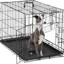 DUMOS Dog Crate, 36 Inch Medium Double Door Dog Cage with Plastic Leak-Proof Pan Tray, Folding Metal Wire Pet Kennel for Indoor, Outdoor, Travel (36.61"L x 22.64"W x 24.21"H)