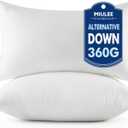 MIULEE Throw Pillows Inserts, Pack of 2 12x20 Inch 100% Virgin Fiber Filling Bed Couch Pillows White