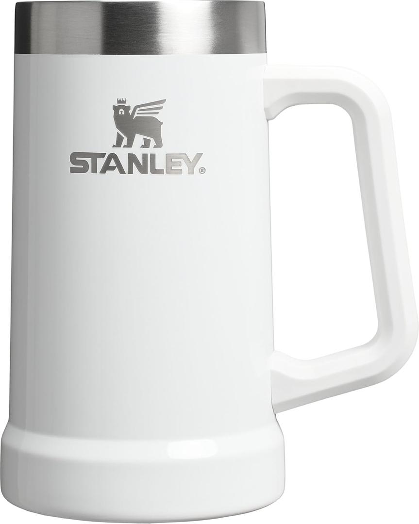 Stanley Stay-Chill Beer Stein 24 oz | Heavy Duty Big Grip Handle | Beer Tumbler Drink Cup, Holds 2 Cans | Insulated Stainless Steel Party Mug | BPA-Free (Frost Gloss)
