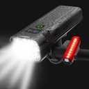 Bike Lights,Bike Light for Night Riding,10000Lumen LED Bike Headlight,Rechargeable Bike Headlight,Bright Bike Lights Front and Back with High Beam&Low Beam Light,Free Taillights (BLACK 8 LED)