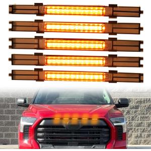 Led Grille Grill Lights for Toyota Tundra Limited SR SR5 2022 2023 2024 Front Grille rapt0r Lights For 22 23 24 Tundra accessories (amber-tundra-led)