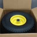 AR-PRO (2 Pack) Exact Replacement 15" x 6.00-6 Front Tire and Wheel Assemblies Compatible with John Deere Riding Mowers Tractor and More - 3" Offset Hub and 3/4" Bushings, 4Ply Pneumatic (Yellow)