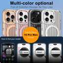 Magnetic Case for iPhone 16 Pro Max Case with Stand & 2X Screen Protector [Compatible with MagSafe] Military Grade Drop Protection Phone Cover with Ring Kickstand for Women Men, Gold Suitcase