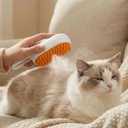 4 x 4 in 1 Cat Steam Brush for Shedding, Rechargeable Steam Pet Brush for Dog and Cat, Anti-Static, Massage, Cleaning, Shedding & Combing All In One!(Brown)