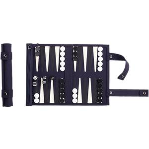 Backgammon Game Set - Roll up Board Games- Portable Travel Backgammon for Companion. Multiple Colors (Navy Blue)