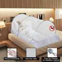 CMINGJ Foldable Mosquito Net Tent Portable Mosquito Net Pop-Up Travel Mosquito Net for Bed Free Installation-Suitable for Baby Adults Bedroom, Camping, nap, Patio (Large-Side Zipper(White net))