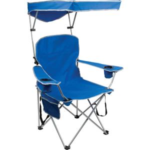 Quik Shade Full Size Shade Folding Chair for Camping, Polyester, Arm Rest|Foldable, Royal Blue, 2'L x 3'W x 4.3'H (160048DS)