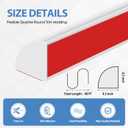 Flexible Quarter Round Molding Peel and Stick Rubber Quarter Round Trim Molding Self Adhesive Wall Corner Trim Molding for Wall Edge Corner Countertop, White, 1/2 W x 1/2 H x 480 L