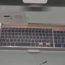 Wireless Keyboard and Mouse Ultra Slim Combo, TopMate 2.4G Silent Compact USB 2400DPI Mouse and Scissor Switch Keyboard Set with Cover, Batteries Included, for PC/Laptop/Windows/Mac - Rose Gold Black