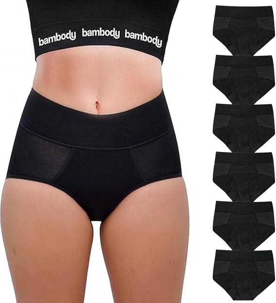 Bambody Absorbent Panties, Period Underwear for Women and Teens - All-Day Long - Overnight Protection- Postpartum, Leakproof, Size: 2XL