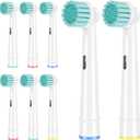 Sensitive Gum Care Replacement Toothbrush Heads Compatible with Oral B Electric Toothbrushes, 8 Pack Sensitive Clean Soft Bristles Brush Heads Refill for Oral B Pro, Genius, Vitality, White