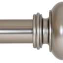 Ivilon Drapery Window Curtain Rod - Knob Design, 1 Inch Rod, 48 to 86 Inch. Satin Nickel