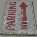 Qunclay 4 Pcs Event Parking Sign with Stake, with Directional Arrows 12 x 16 Inch Double Sided Corrugated Plastic Guest Parking Sign for Outdoor Yard(Red)