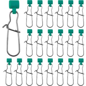 Sinker Slides Stainless Steel Fishing Line Clips with Dou Lock Snaps, 10/30/50pcs Fishing Sliders for Weight Floats Catfish Rig Connector Catfishing Tackle