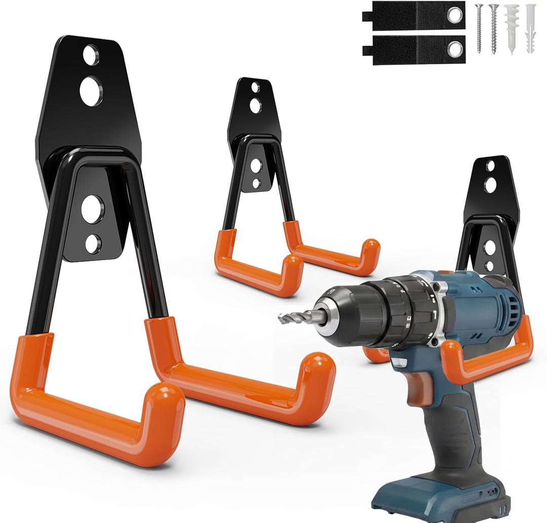 Skateboard Hooks 2-Pack Small Utility Heavy Duty Holder Garage Storage Wall Mount for Stroller Tennis Garden Tool Household Warehouse Shed