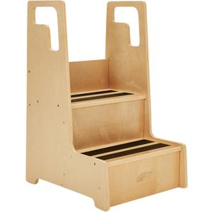 ECR4Kids Reach-Up Step Stool with Handles, Kids Furniture, Natural