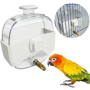 PINVNBY Bird Water Dispenser 15.22 Fl Oz Automatic Bird Water Feeder for Parakeet Budgie Lovebird Cockatiel Finch (White)