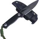 MASALONG kni244 Super Hard Tactical Outdoor Camping D2 steel fixed blade knives (black)
