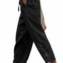 Women Fashion 2026 Casual Lightweight Drawstring Elastic Waist Pants with Pockets, XL