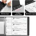 3 Rings Check Binder for End-Stub Deskbook Checks, 3 on a Page, Fit 3 & 9 Holes Check Faux Leather (9.1"x12.5") (Black)